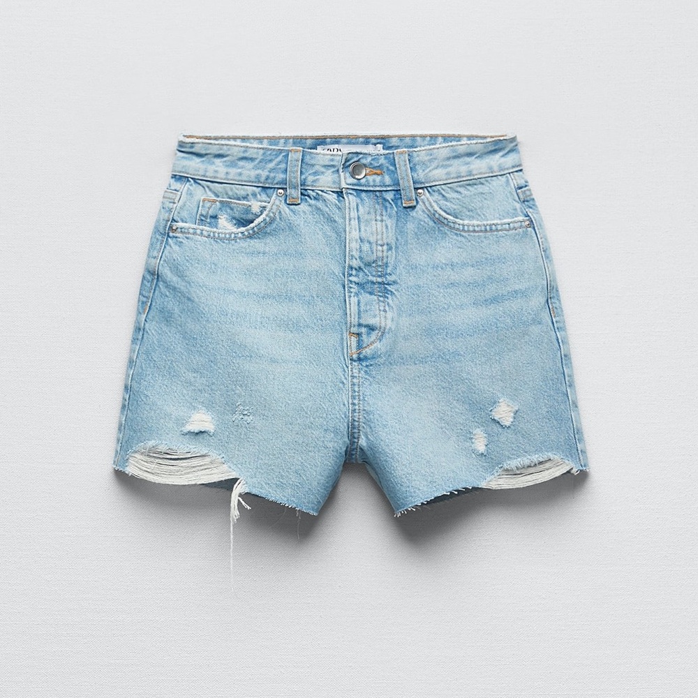 Zara high rise denim shorts